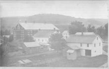 SA0369 - Looking north to Mt. Sinai, showing buildings at the Hancock, MA community associated with the Church Family. Identified on the back., Winterthur Shaker Photograph and Post Card Collection 1851 to 1921c